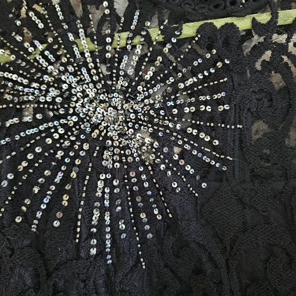 FREE PEOPLE The North Star Dress - Black Lace, Chrystal And Sequin Stars - Picture 8 of 8